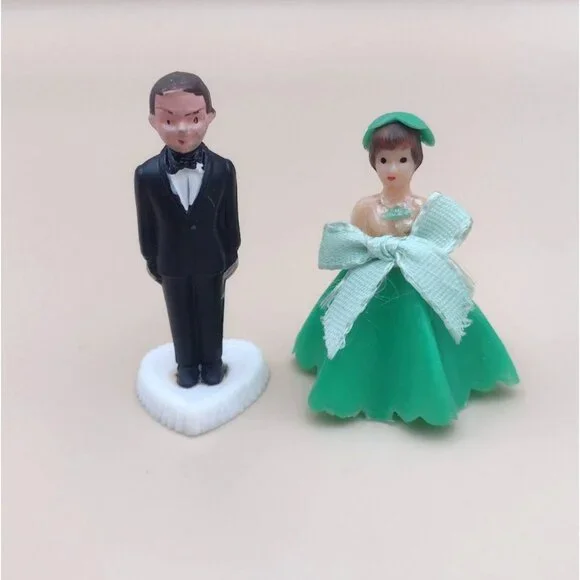 Vintage Wilton Bride & Groom Cake Topper Figurines 2