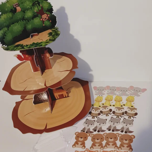 Animal Tree Cupcake Tier With Cupcake Toppers