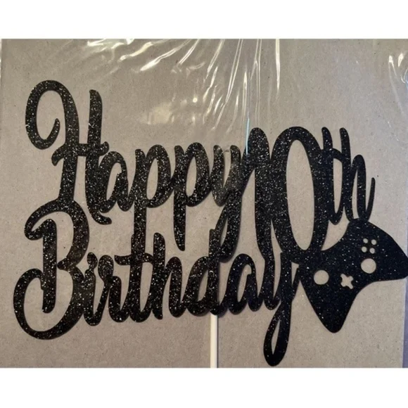Video Game Happy 10th Birthday Cake Topper For Boy 10 Years Old Gamer Birthday