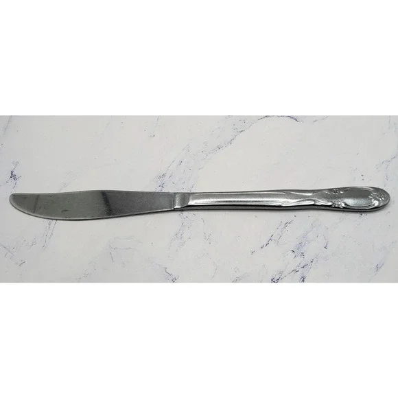 Stainless Steel 8 Inch Floral Pattern Flatware Butter Knife
