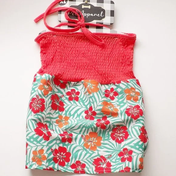 Woof Pet Apparel Smocked Summer Sun Dress Size XL NEW