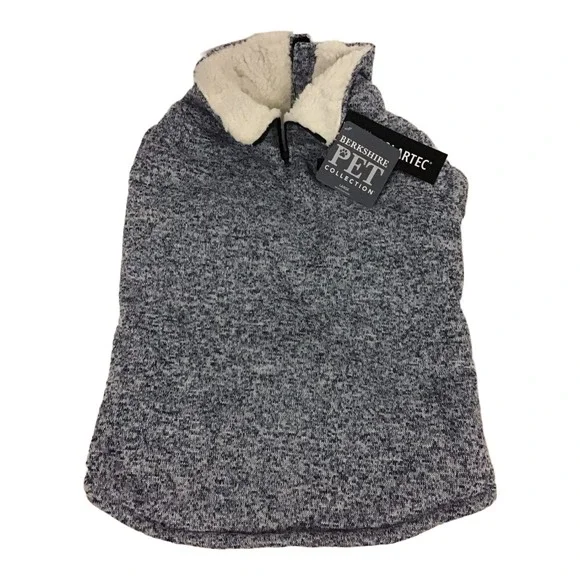 DOG COAT Large Blue Heather Sherpa Polartec Fleece Lining Zip [New With Tags]