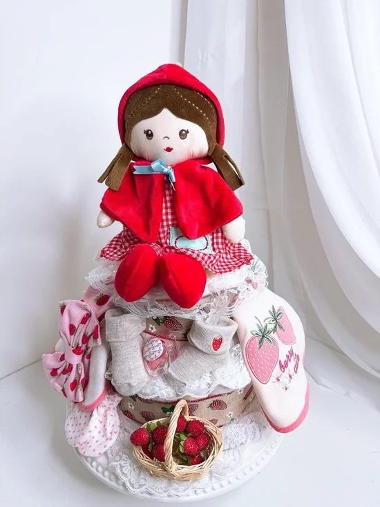 Little Red Riding Hood Diaper Cake, Strawberry Diaper Cake, Baby shower gift