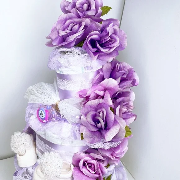 Flowers Diaper Cake, Easter Baby Shower