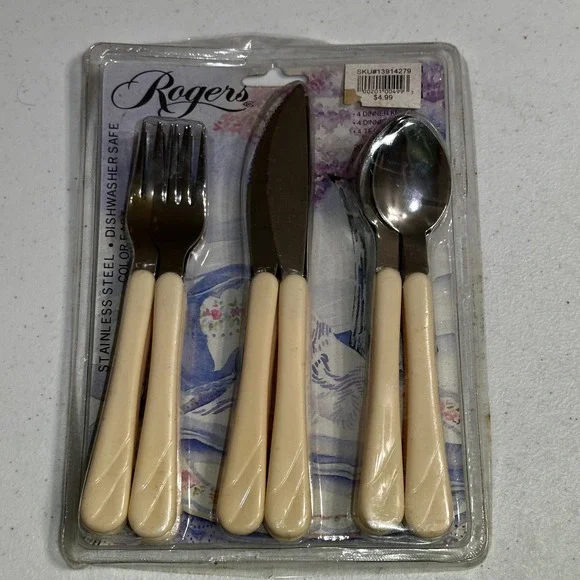Rogers by Stanley Roberts Stainless Steel Dishware Set Cream Handle New‎ Sealed