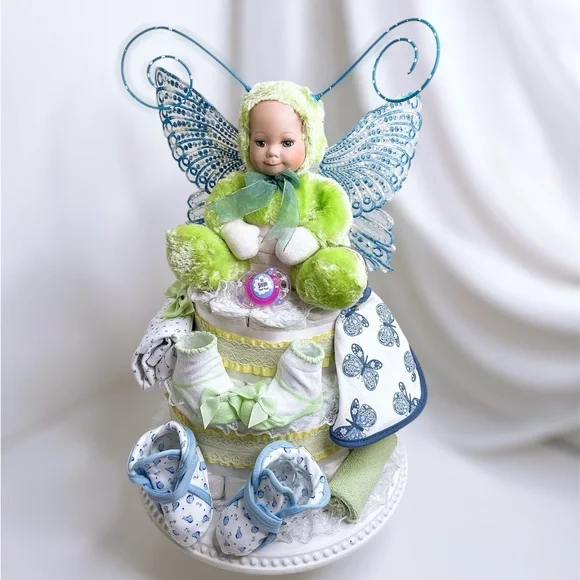 Butterfly Fairy Doll Diaper Cake, Baby Shower Gift