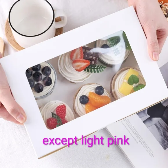6 Pcs Cupcake Boxes- Light Pink