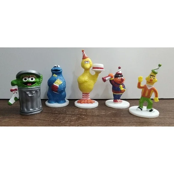 Vtg Sesame Street Jim Henson Wilton Cake Toppers Set of 5 Big Bird Ernie A15