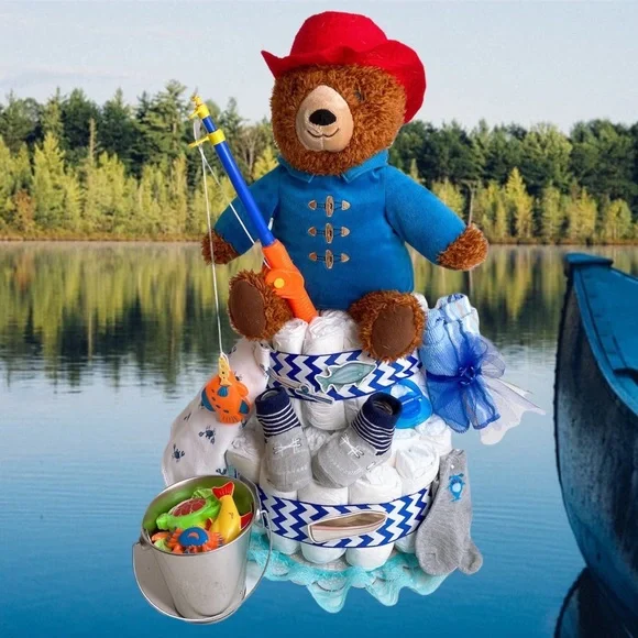 Fisherman Diaper Cake, Nautical Themed