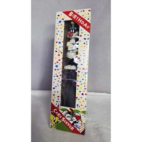 Vintage Looney Tunes Sylvester Happy Birthday Cake Server Warner Bros 1995