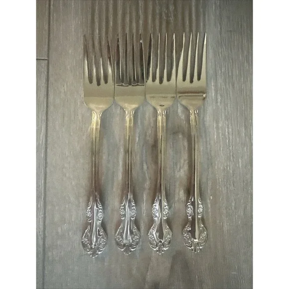 Vtg Wallace Camden 4 Salad‎ Dessert Fork Lot Stainless Flatware 18/10