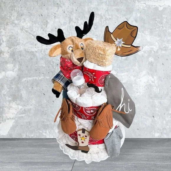 Cowboy Wild West Diaper Cake, Western Theme
