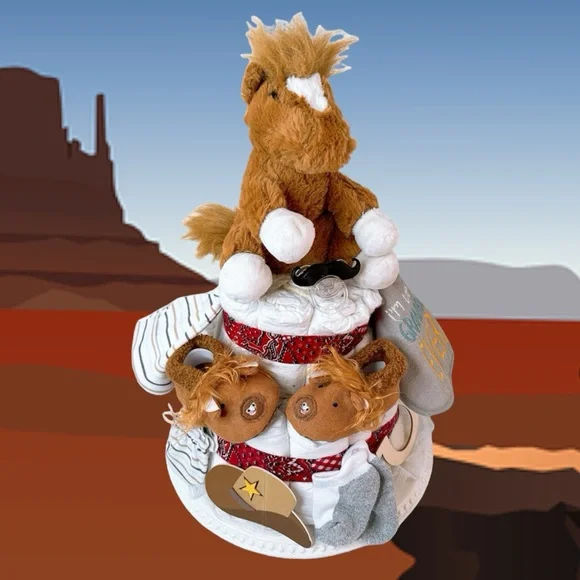 Horse Diaper Cake, Farm Baby Shower