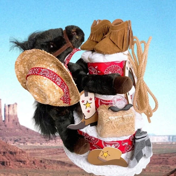 Wild West Diaper Cake, Western Cowboy Diaper Cake