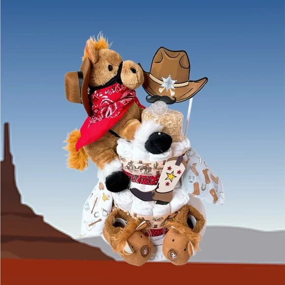 Cowboy Diaper Cake, Western Baby Shower