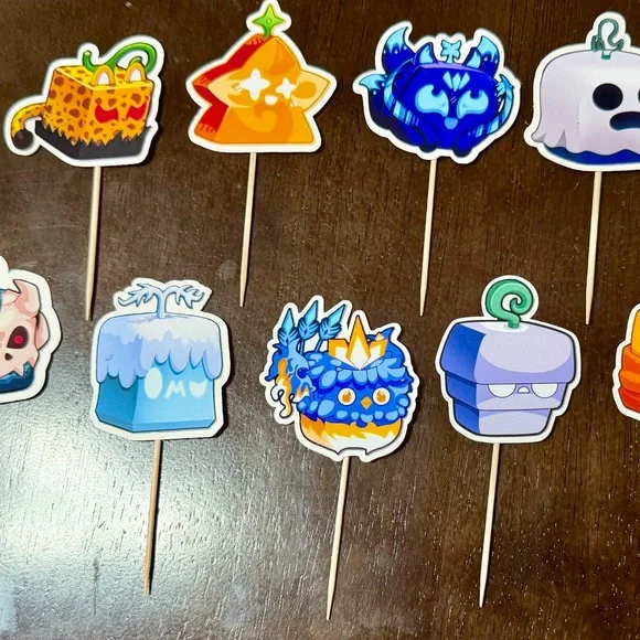 Blox fruits Party Cupcake Toppers