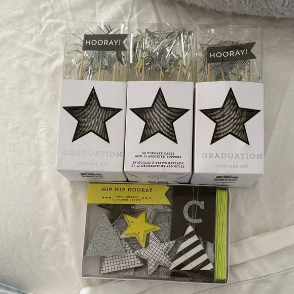 Graduation Cupcake Kit with Silver and Black Decorations