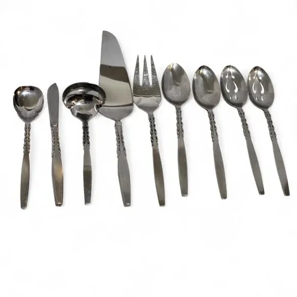 International Lyon‎ Stainless Steel ALHAMBRA 9 Piece Serve Set Ladle Fork Spoons