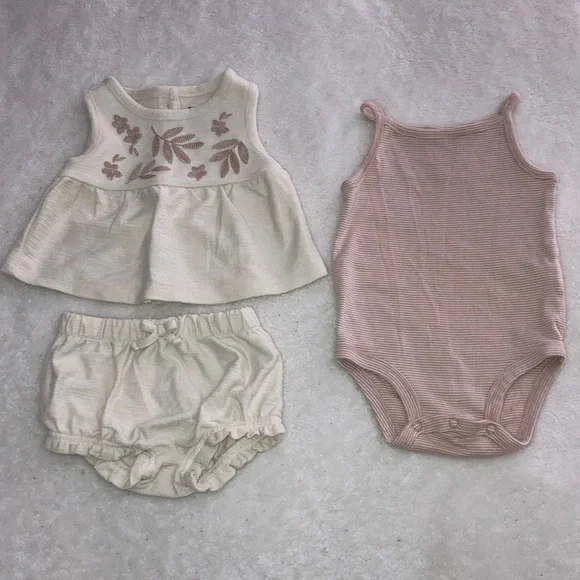 #113. Carter’s Just One You - Charming Cream and Tan Diaper Cover Set