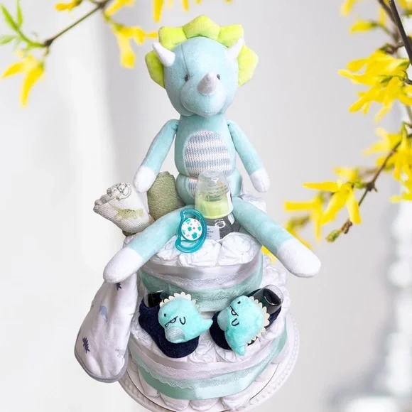 Dinosaur Diaper Cake, Boy Baby Gift