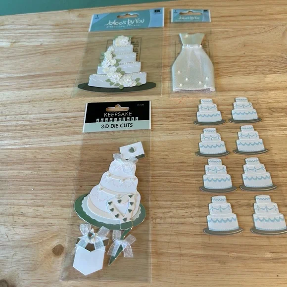 Wedding Cake & Wedding Dress 3D Stickers