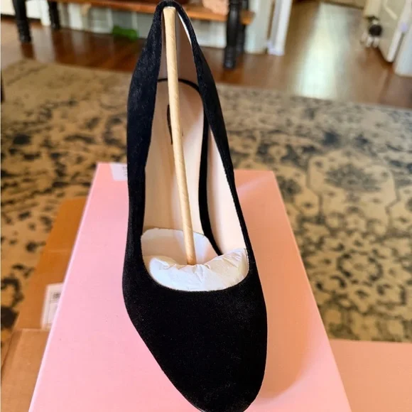 NIB Kate Spade Sybil Black Velvet Heels Size 9.5m