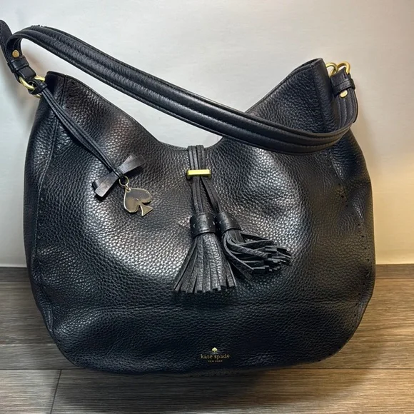 Kate Spade Black Leather Hobo Bag