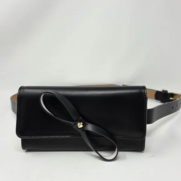 Kate Spade Black Bow Leather Belt Bag