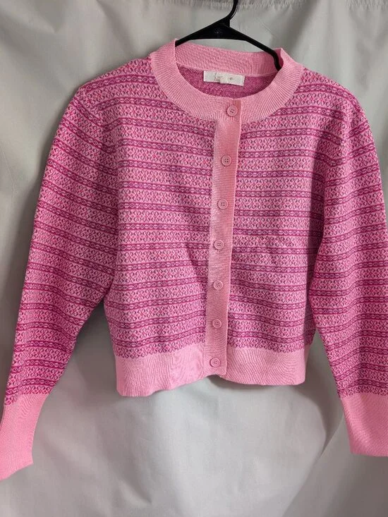 Pink Knit Cardigan & Matching Mini Skirt Set