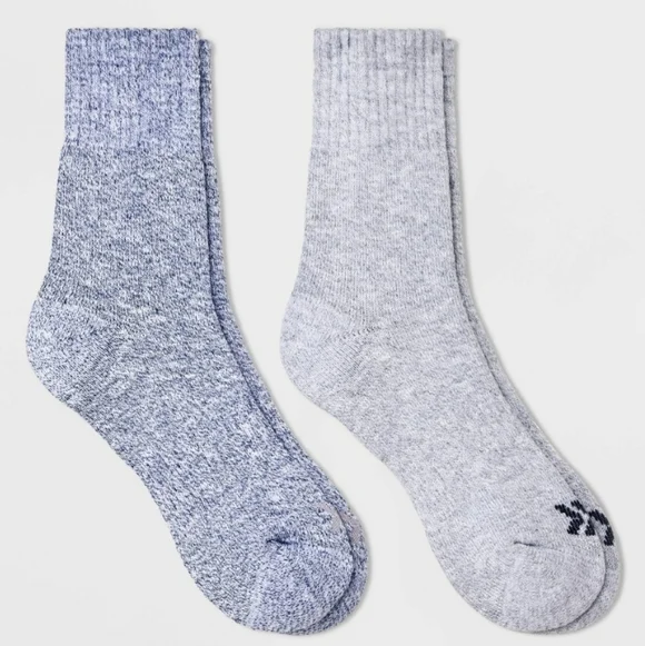Men's Striped Marl Short Boot Socks - All In Motion Navy Blue/Gray 6-12