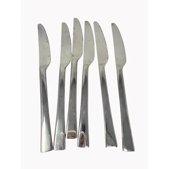 Mikasa Rockford Stainless Steel Flatware Set of 6 Table Knives 9in Glossy Finish