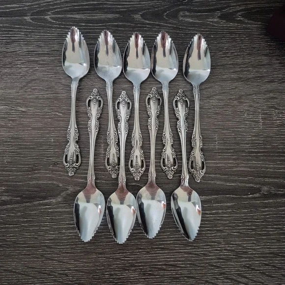 Oneida Brahms Set of 7 Fruit Citrus Spoons Community Stainless Flatware