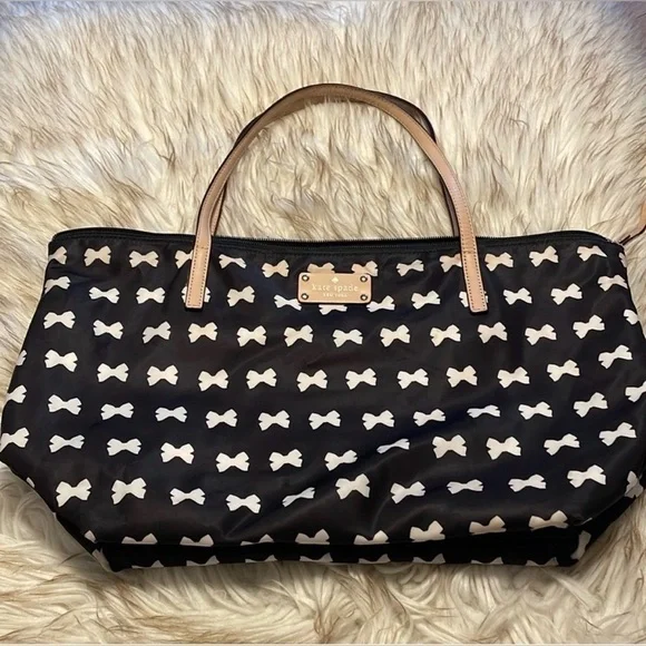 Kate Spade Black and White Bow Tote