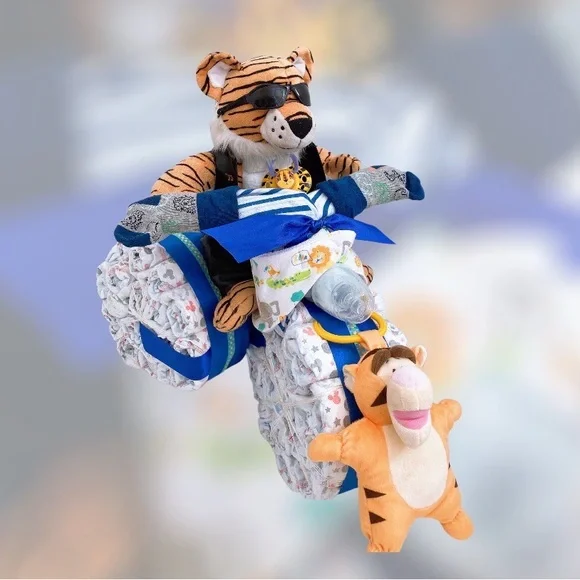 Motorcycle Tiger Diaper Cake