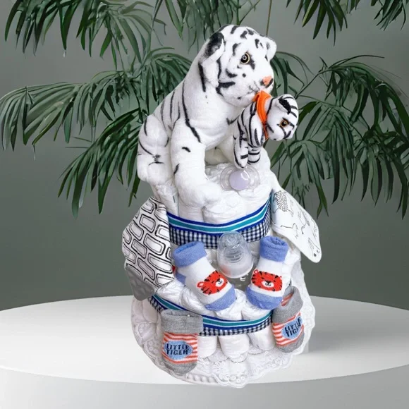 Tiger Diaper Cake, Safari Diaper Cake