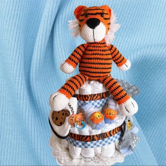 Tiger Diaper Cake, Safari themed