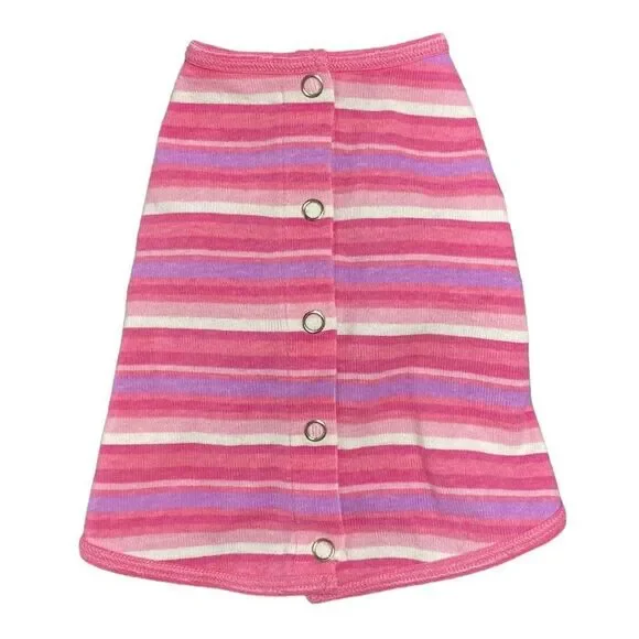 Pink Striped Knit Dog Shirt