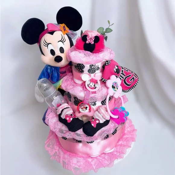 Minnie Mouse Diaper Cake, Baby Shower Gift
