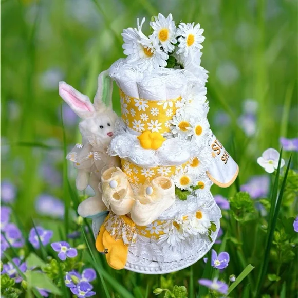 Bunny Diaper Cake, Easter Baby Shower