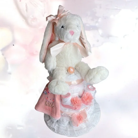 Bunny Diaper Cake, Easter Diaper Cake