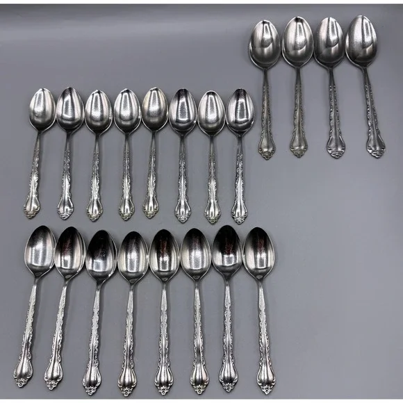 International Stainless Deluxe Gigi Spoon Set 20pc 16 Teaspoon 4 Soup Spoon