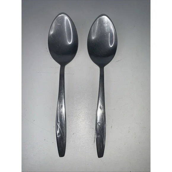 Hong Kong Stainless Atomic 2 Star Design Tea Spoons 2
