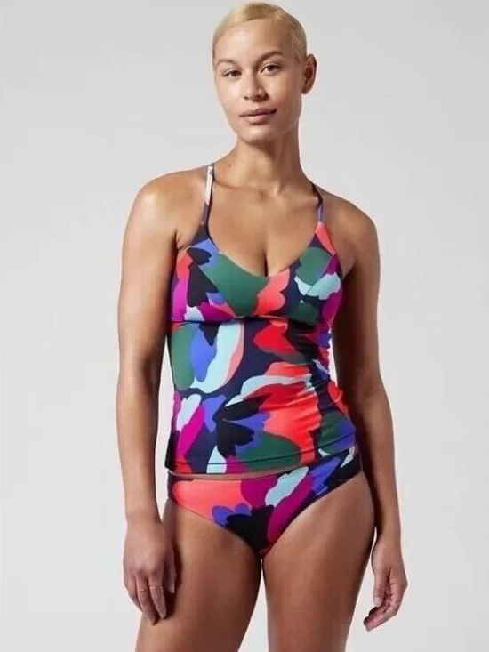 Athleta Matching Triangle Tankini & Bottom Set Small Top & D-DD XS Bottom