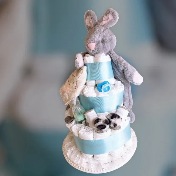 Bunny Diaper Cake, Easter Diaper Cake