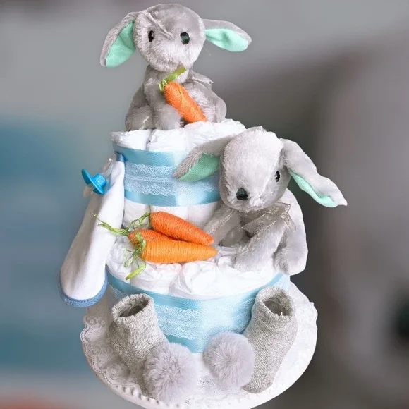 Bunny Diaper Cake, Easter Diaper Cake