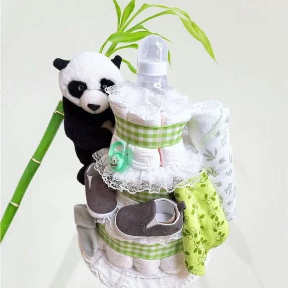 Panda Diaper Cake, Baby Shower Gift
