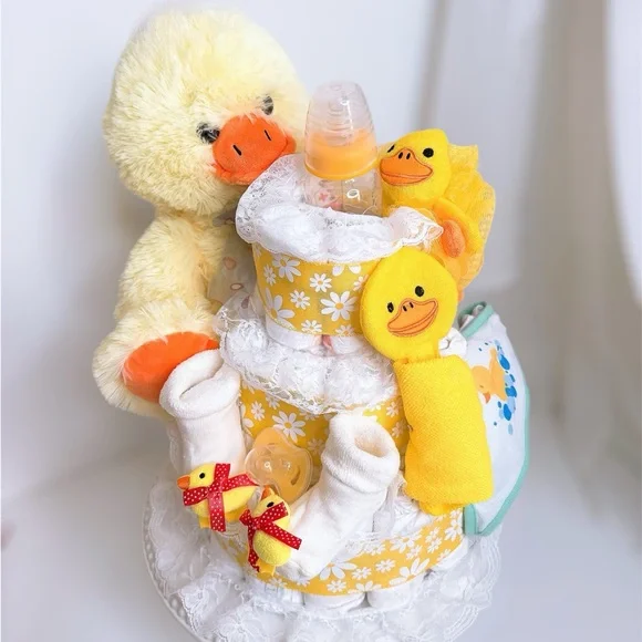 Yellow Duck Baby Diaper Cake