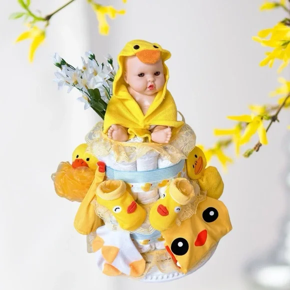 Duck Diaper Cake, Unisex Diaper Cake