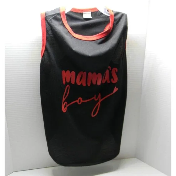 Pet Spirit Dog Shirt Valentine Mama's Boy Black Red Heart Size L NWOT