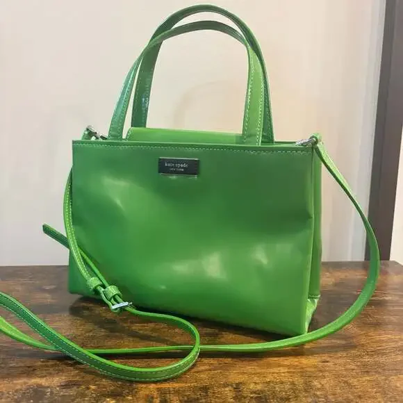 Kate Spade New York Sam Icon Spazzolato Small Tote Crossbody Green K8818